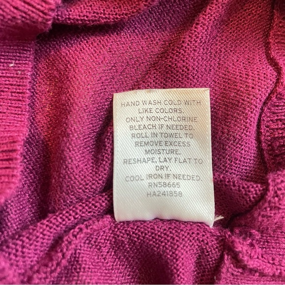 Halogen burgundy sweater, drape neck dolman sleeves, S - Picture 6 of 11